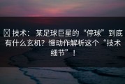 ✅ 技术： 某足球巨星的“停球”到底有什么玄机？慢动作解析这个“技术细节”！